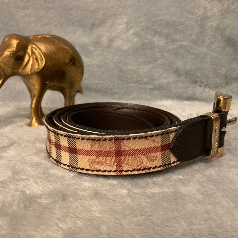 BURBERRY, classic nova check plaid belt, Sz 36/90